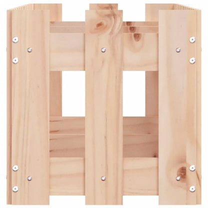 Arriate Elevado Jardín Con Valla Madera Maciza Pino 150X30X30Cm