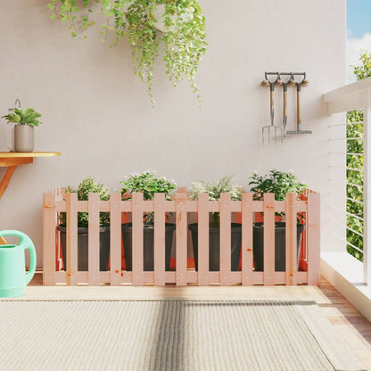 Arriate Elevado Jardín Con Valla Madera Maciza Pino 150X30X30Cm