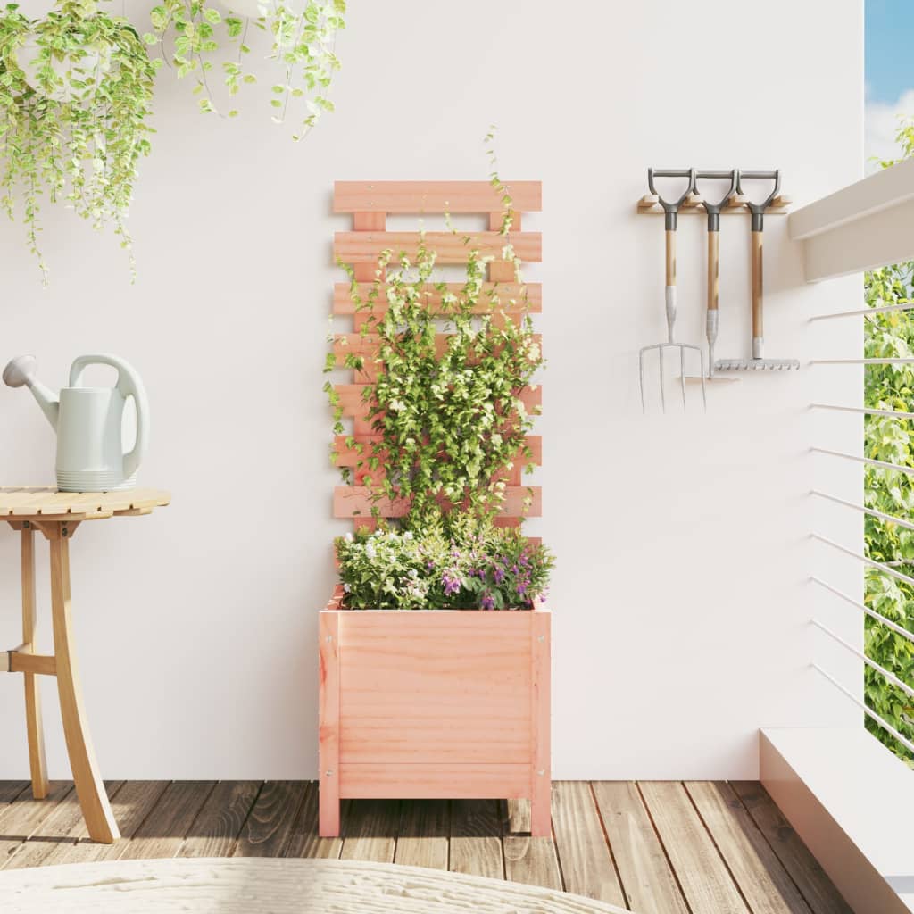 Jardinera Con Estantería Madera Maciza Douglas 79X39,5X114 Cm