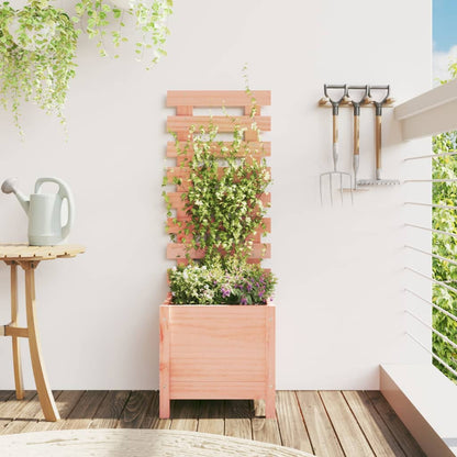 Jardinera Con Estantería Madera Maciza Douglas 79X39,5X114 Cm