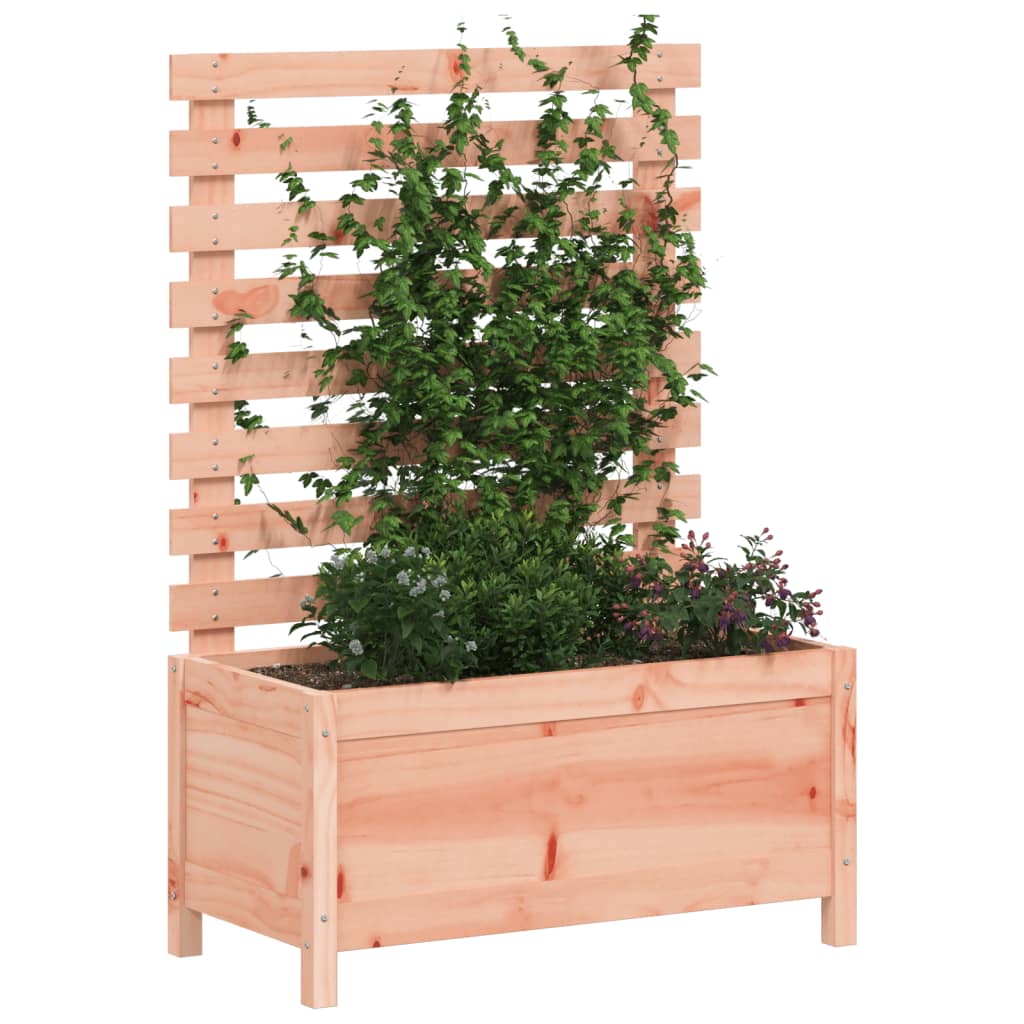 Jardinera Con Estantería Madera Maciza Douglas 79X39,5X114 Cm