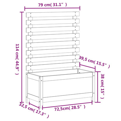 Jardinera Con Estantería Madera Maciza Douglas 79X39,5X114 Cm