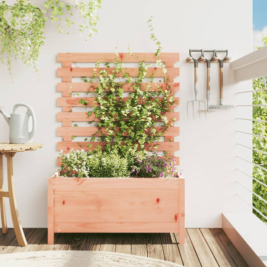 Jardinera Con Estantería Madera Maciza Douglas 79X39,5X114 Cm