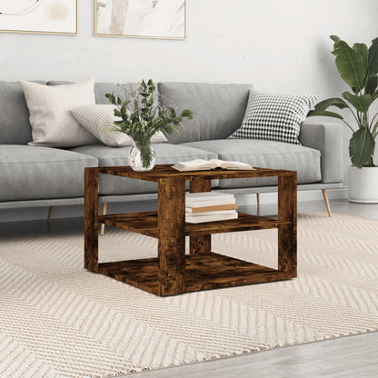 Mesa De Centro Madera Ingeniería Roble Marrón 58X58X40 Cm
