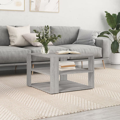 Mesa De Centro Madera Ingeniería Roble Marrón 58X58X40 Cm