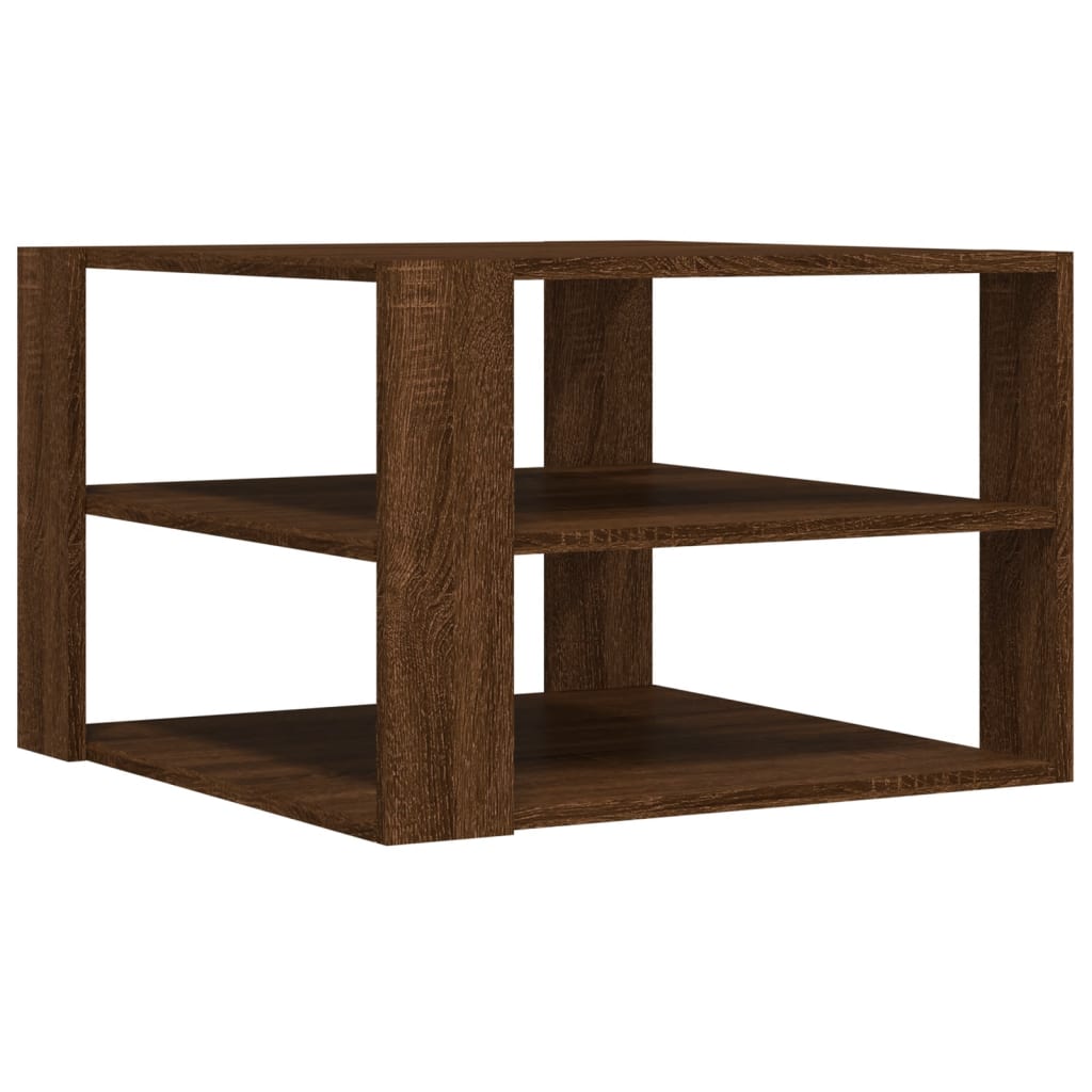 Mesa De Centro Madera Ingeniería Roble Marrón 58X58X40 Cm