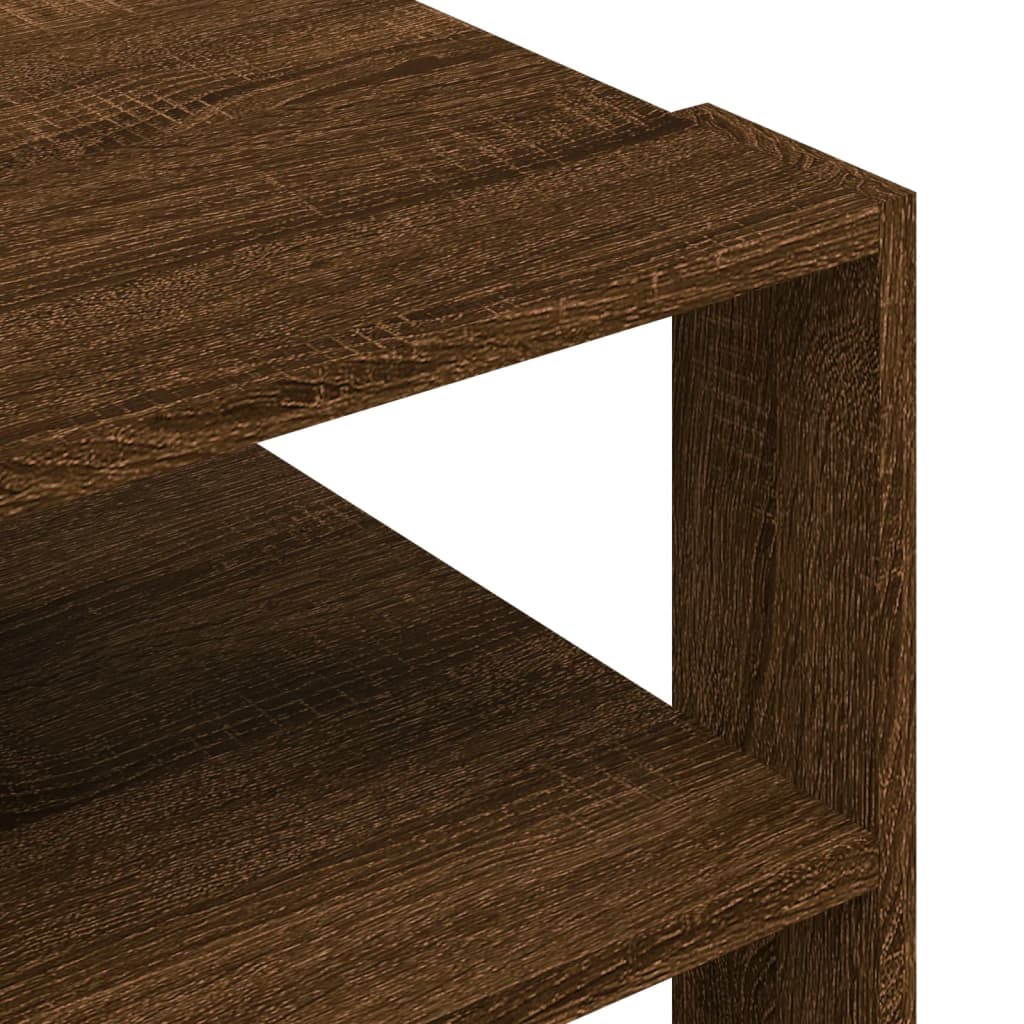Mesa De Centro Madera Ingeniería Roble Marrón 58X58X40 Cm