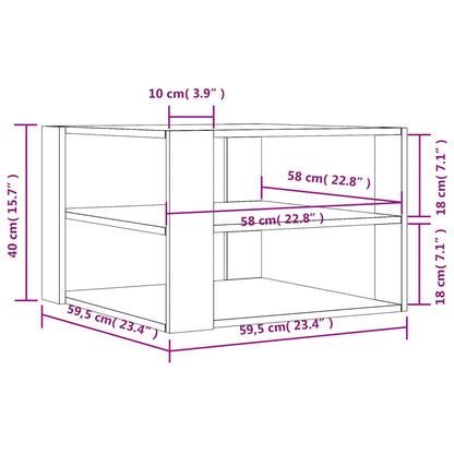 Mesa De Centro Madera Ingeniería Roble Marrón 58X58X40 Cm
