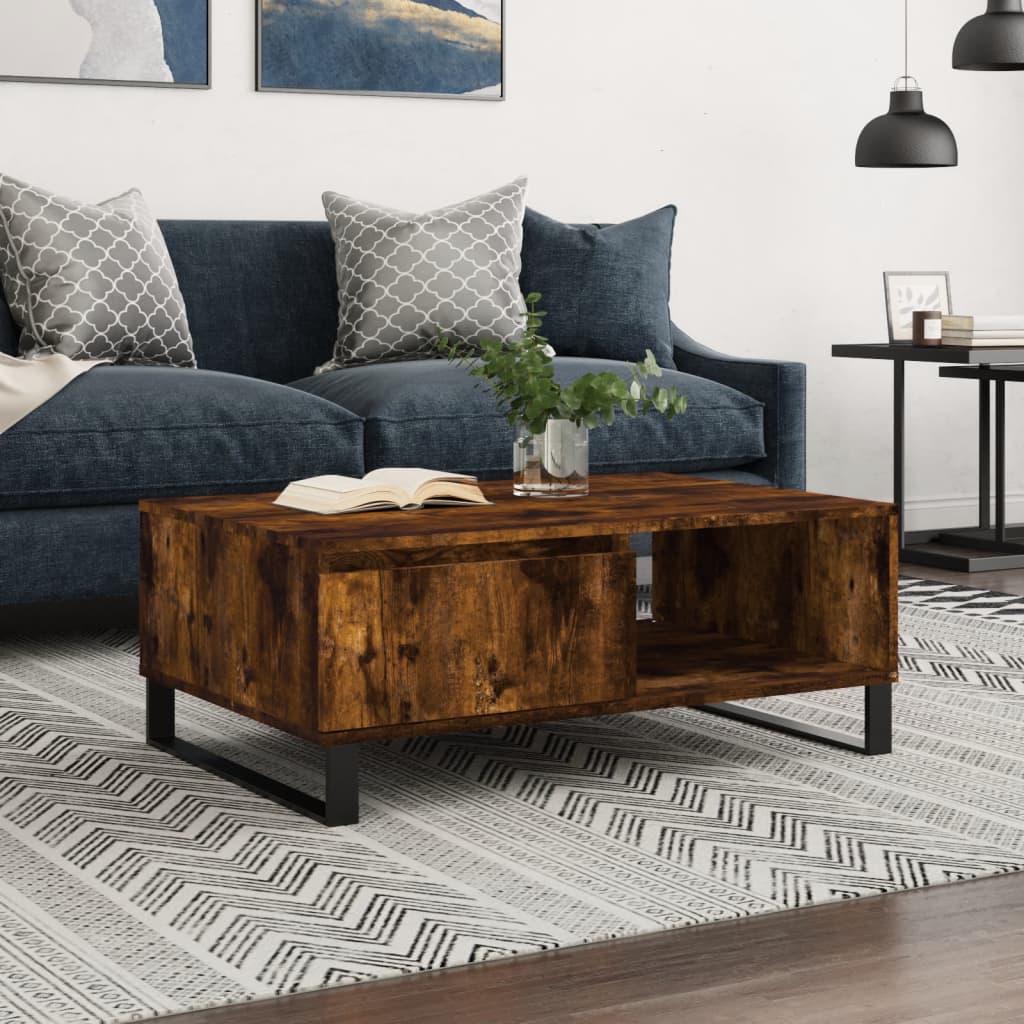 Mesa De Centro Madera De Ingeniería 90X60X35 Cm