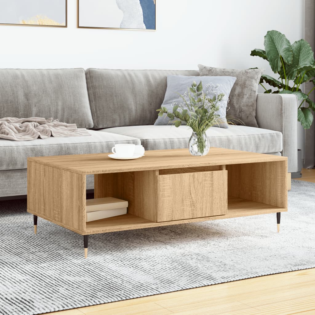 Mesa De Centro Madera De Ingeniería 104X60X35 Cm