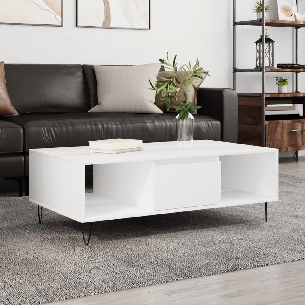 Mesa De Centro Madera De Ingeniería 104X60X35 Cm