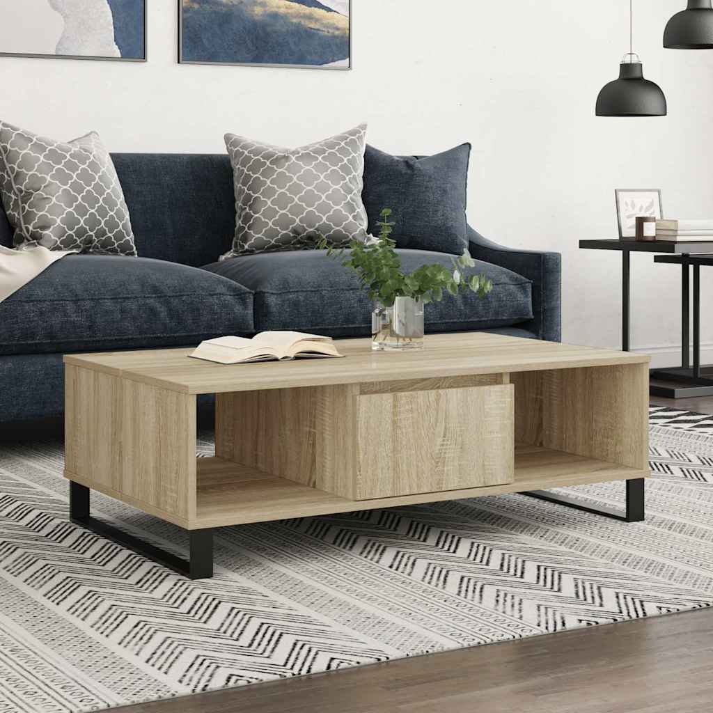 Mesa De Centro Madera De Ingeniería 104X60X35 Cm
