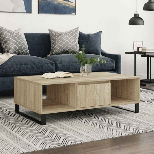 Mesa De Centro Madera De Ingeniería 104X60X35 Cm