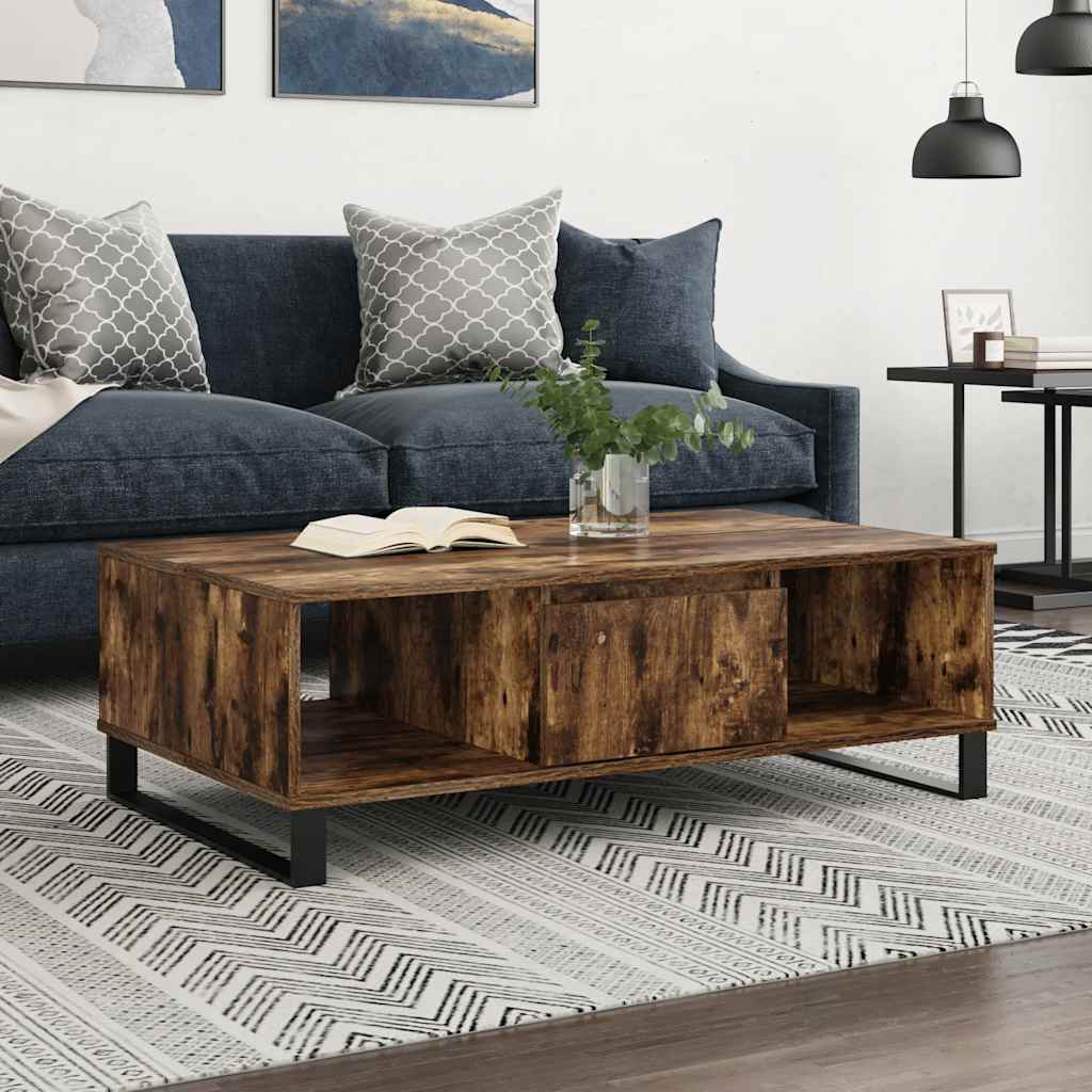 Mesa De Centro Madera De Ingeniería 104X60X35 Cm