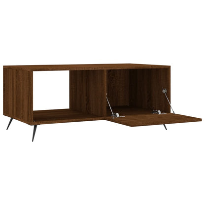Mesa De Centro Madera Contrachapada Roble Marrón 90X50X40 Cm