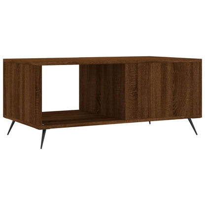 Mesa De Centro Madera Contrachapada Roble Marrón 90X50X40 Cm