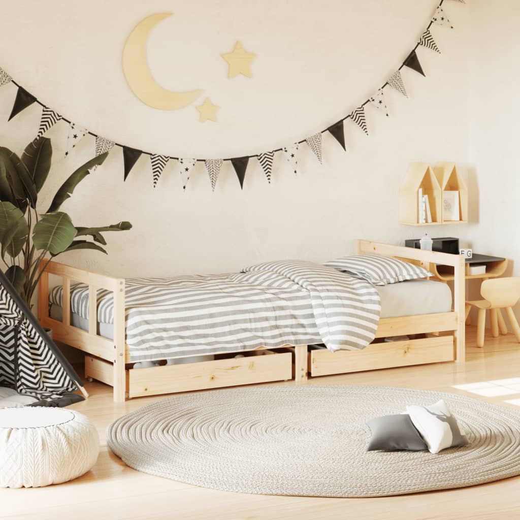 Estructura Cama Niños Con Cajones Madera Pino