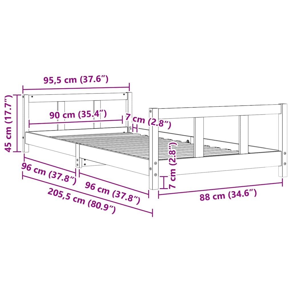 Estructura De Cama Para Niños Madera De Pino