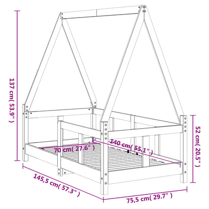 Estructura De Cama Para Niños Madera Maciza De Pino