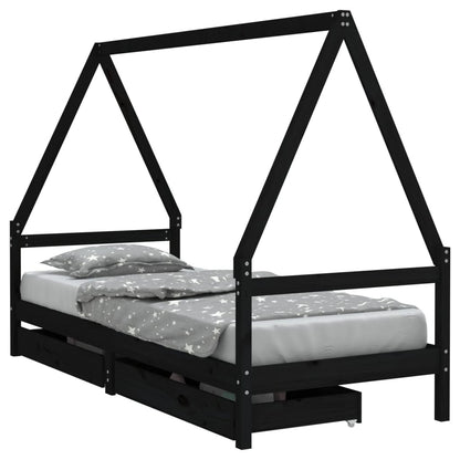 Estructura De Cama Niños Con Cajones Madera Pino 80X200Cm