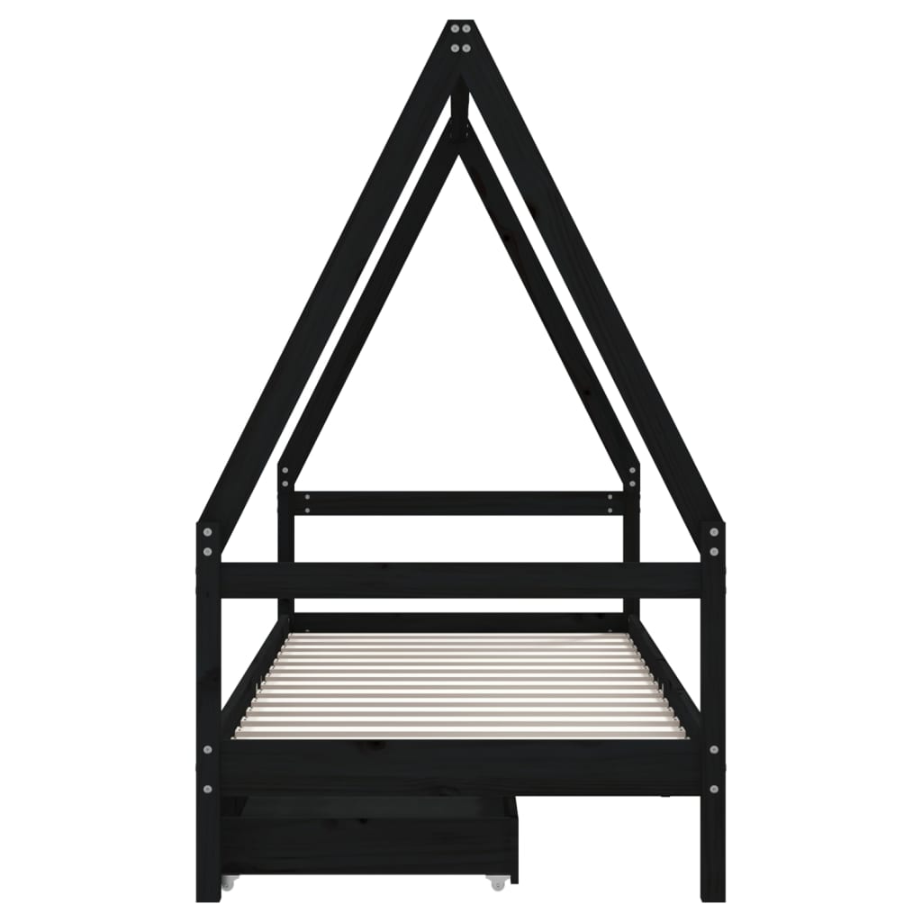 Estructura De Cama Niños Con Cajones Madera Pino 80X200Cm