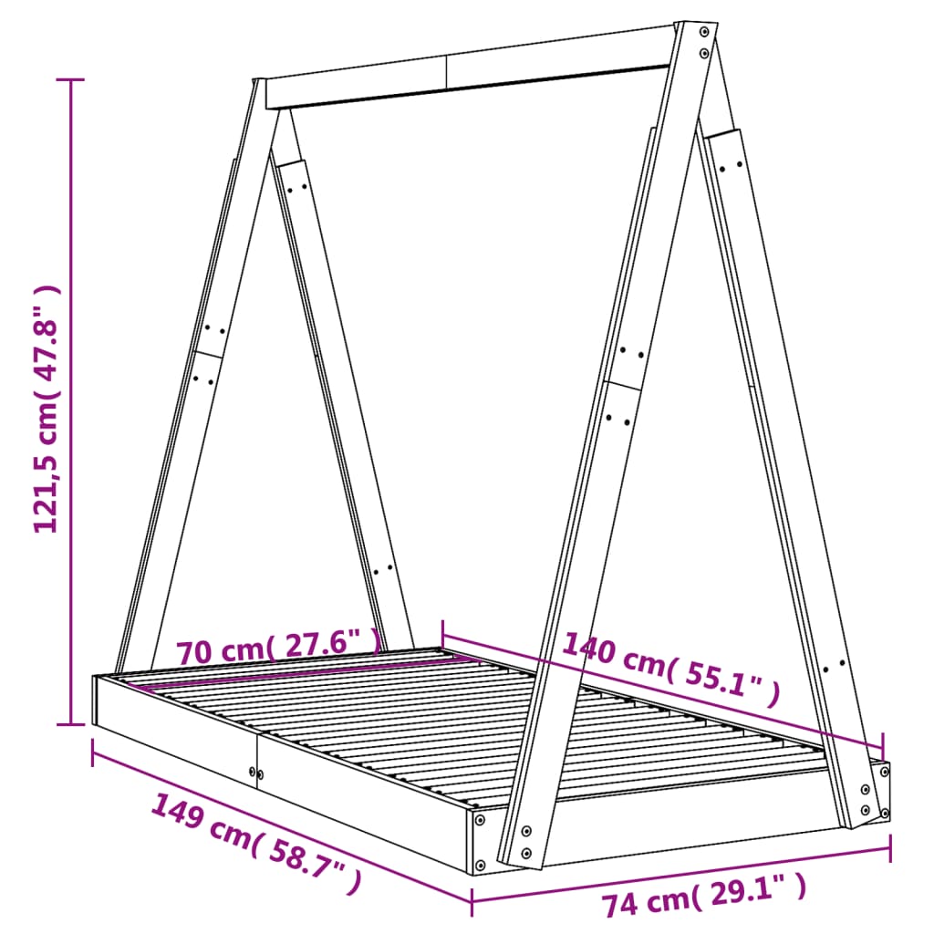 Estructura De Cama Para Niños Madera De Pino