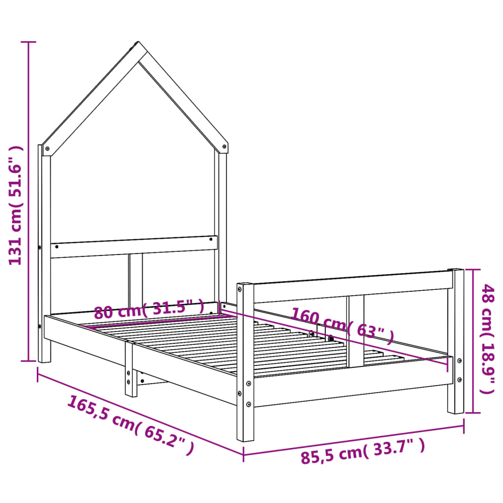 Estructura De Cama Para Niños Madera De Pino