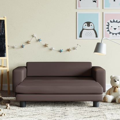 Sofá Para Niños Con Reposapiés Cuero Sintético 100X50X30Cm