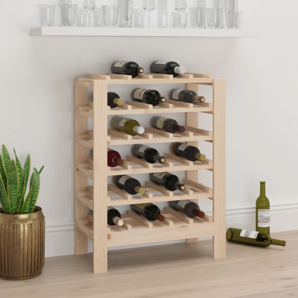 Botellero Madera Maciza De Pino 109,5X30X42 Cm