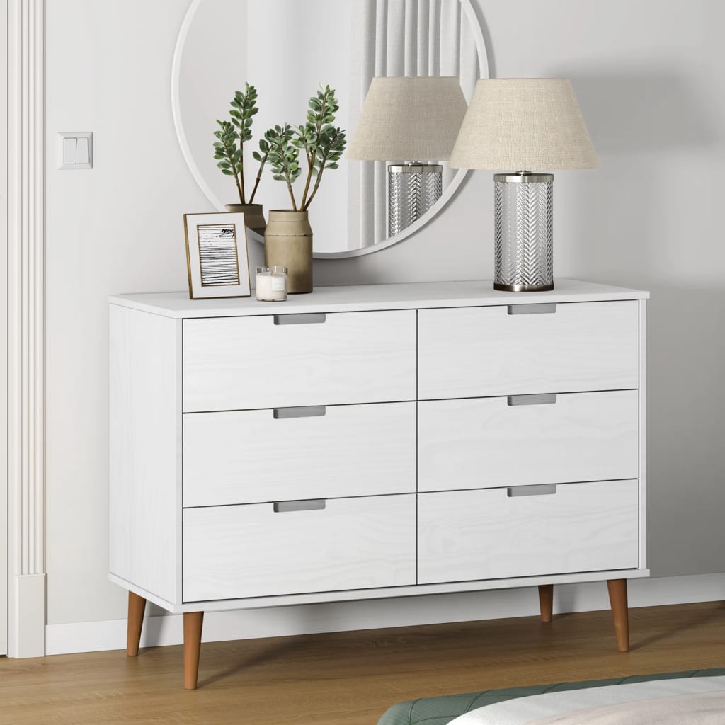 Mesita De Noche Molde Madera Maciza De Pino Marrón 113X40X80 Cm