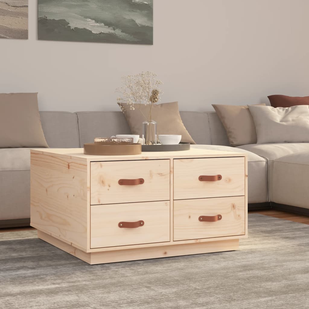 Mesa De Centro De Madera Maciza De Pino 80X80X45 Cm