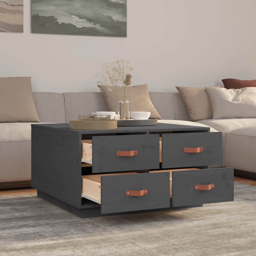 Mesa De Centro De Madera Maciza De Pino 80X80X45 Cm