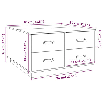 Mesa De Centro De Madera Maciza De Pino 80X80X45 Cm