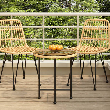 Mesa De Comedor De Vidrio Templado Y Acero Ø50 Cm
