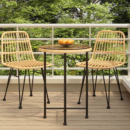 Mesa De Comedor De Vidrio Templado Y Acero Ø50 Cm