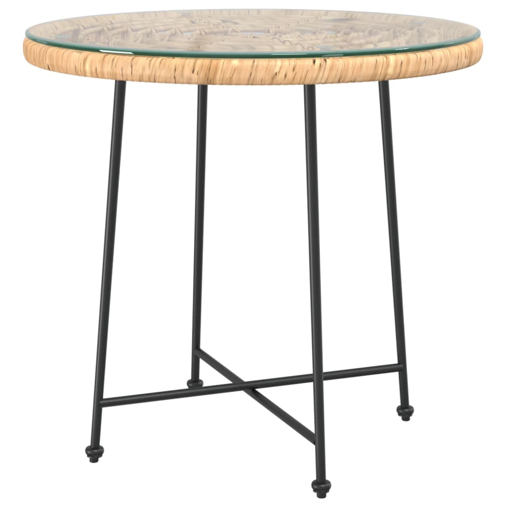 Mesa De Comedor De Vidrio Templado Y Acero Ø80 Cm