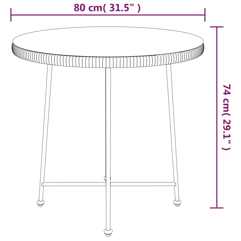 Mesa De Comedor De Vidrio Templado Y Acero Ø80 Cm