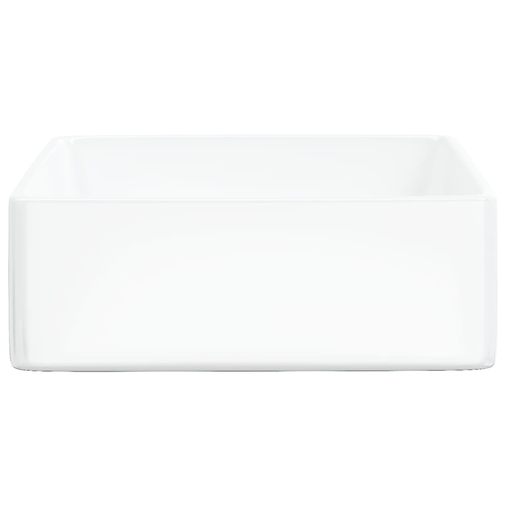 Lavabo Cuadrado De Cerámica Blanco 37X37X13 Cm