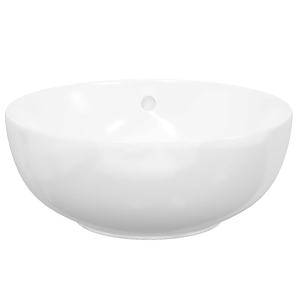 Lavabo Redondo Cerámica Blanco 44X17 Cm