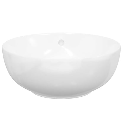 Lavabo Redondo Cerámica Blanco 44X17 Cm