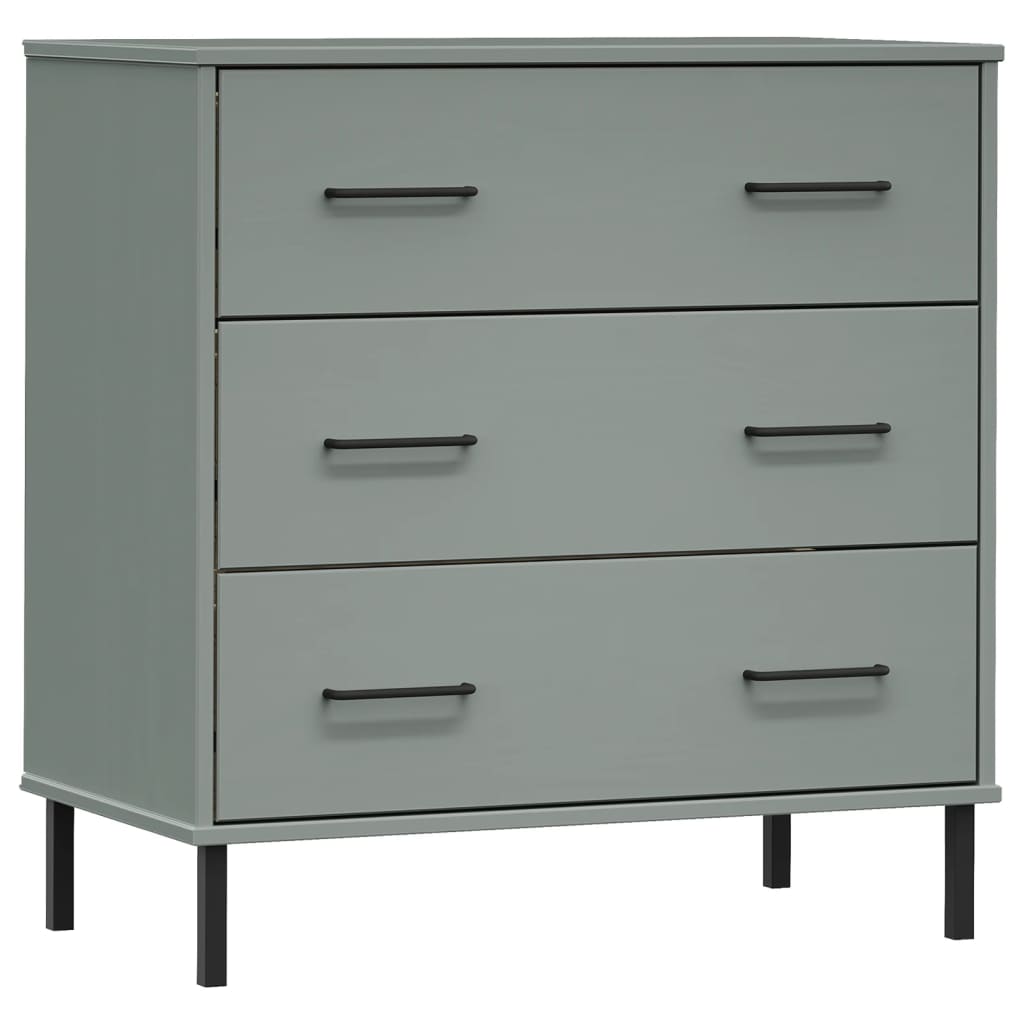 Aparador Con 3 Cajones Oslo Madera Maciza 77X40X79,5 Cm