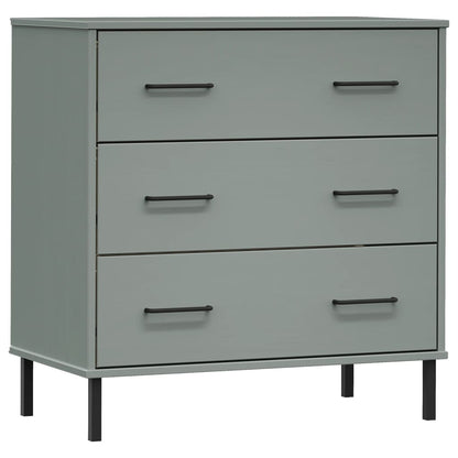 Aparador Con 3 Cajones Oslo Madera Maciza 77X40X79,5 Cm
