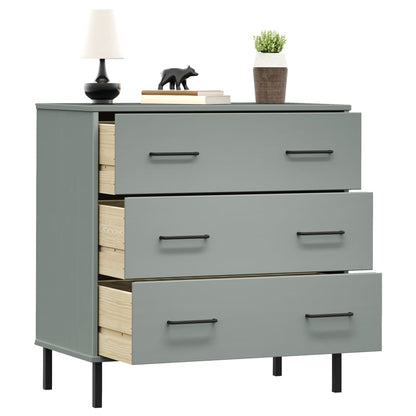 Aparador Con 3 Cajones Oslo Madera Maciza 77X40X79,5 Cm