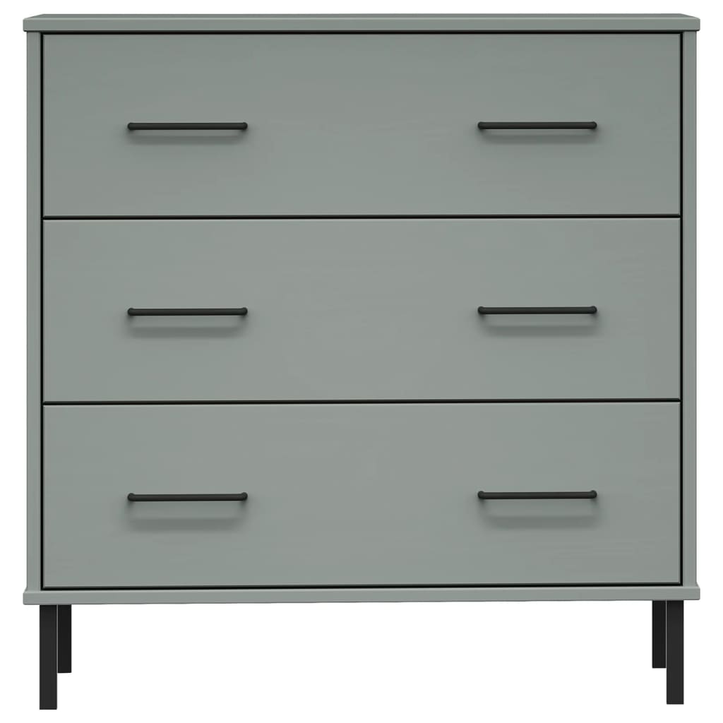 Aparador Con 3 Cajones Oslo Madera Maciza 77X40X79,5 Cm