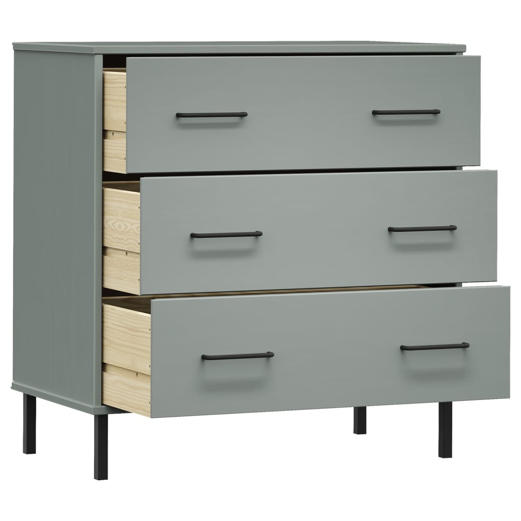 Aparador Con 3 Cajones Oslo Madera Maciza 77X40X79,5 Cm