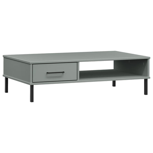 Mesa De Centro Con Patas De Metal Oslo Madera Maciza Pino