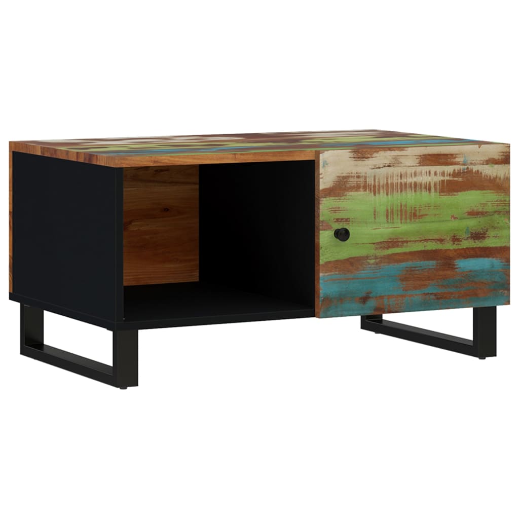 Mesa De Centro Madera Reciclada Y Contrachapada 80X50X40 Cm