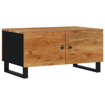 Mesa De Centro Madera Maciza Acacia Y Contrachapada 80X50X40 Cm