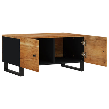 Mesa De Centro Madera Maciza Acacia Y Contrachapada 80X50X40 Cm