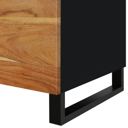Mesa De Centro Madera Maciza Acacia Y Contrachapada 80X50X40 Cm